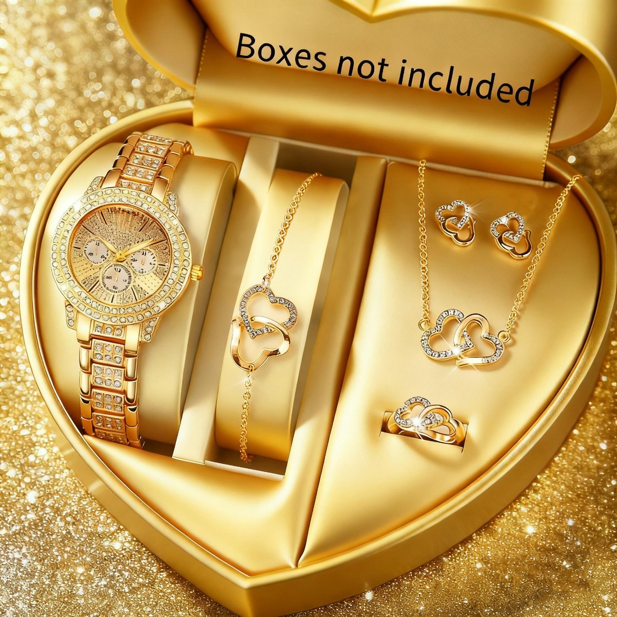 Jewelry Watches For Ladies - 6 STKS Luxe Strass Vrouwen Horloge