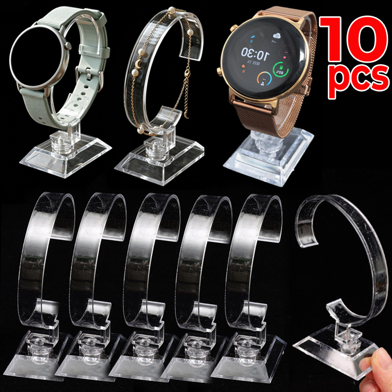 Jewelry Stand Watches - Transparante horloge-displaystandaard C-Circle acrylhouder toonbankstandaard polshorloge