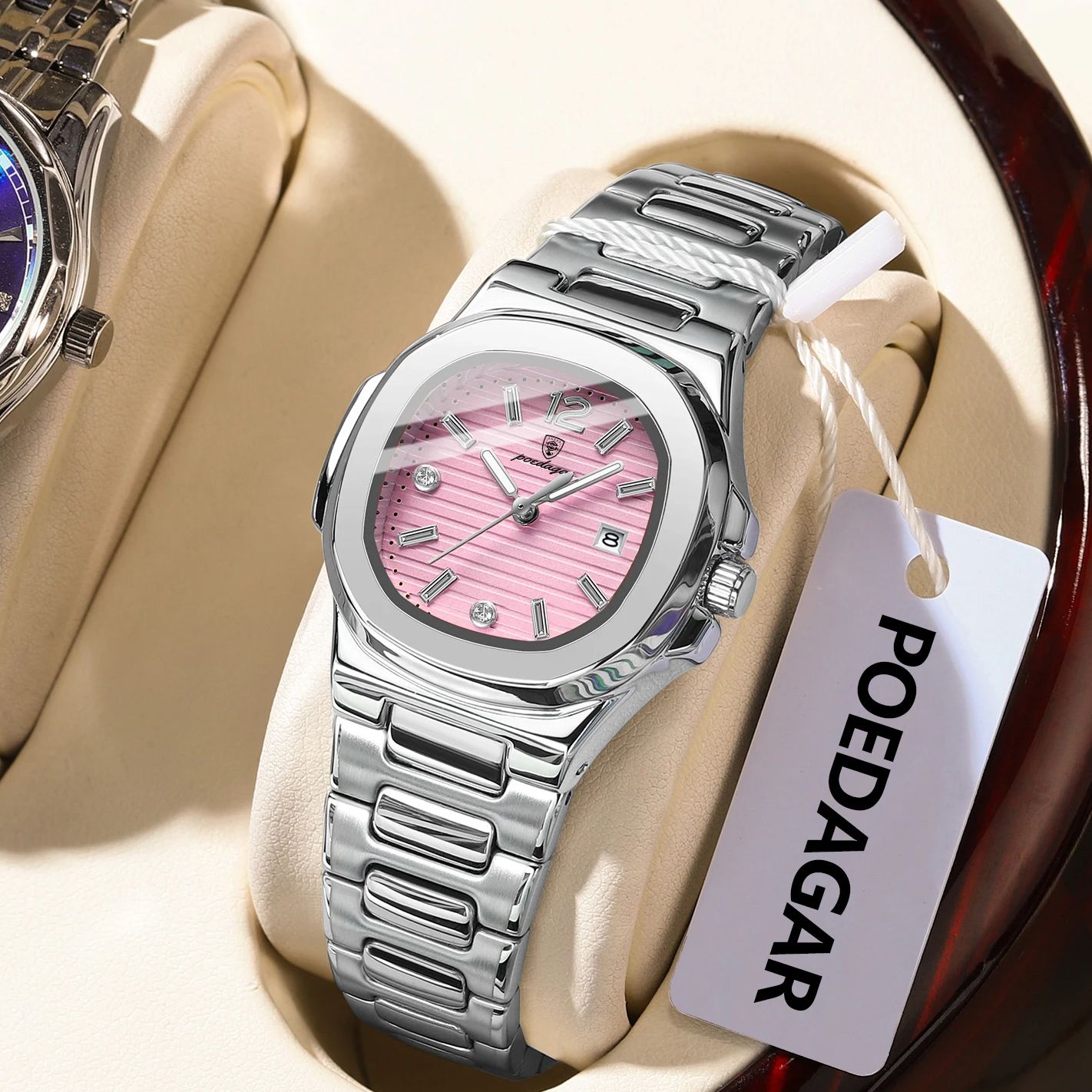 High Jewelry Watches - POEDAGAR Vierkante Mode Vrouw Horloge Lichtgevende