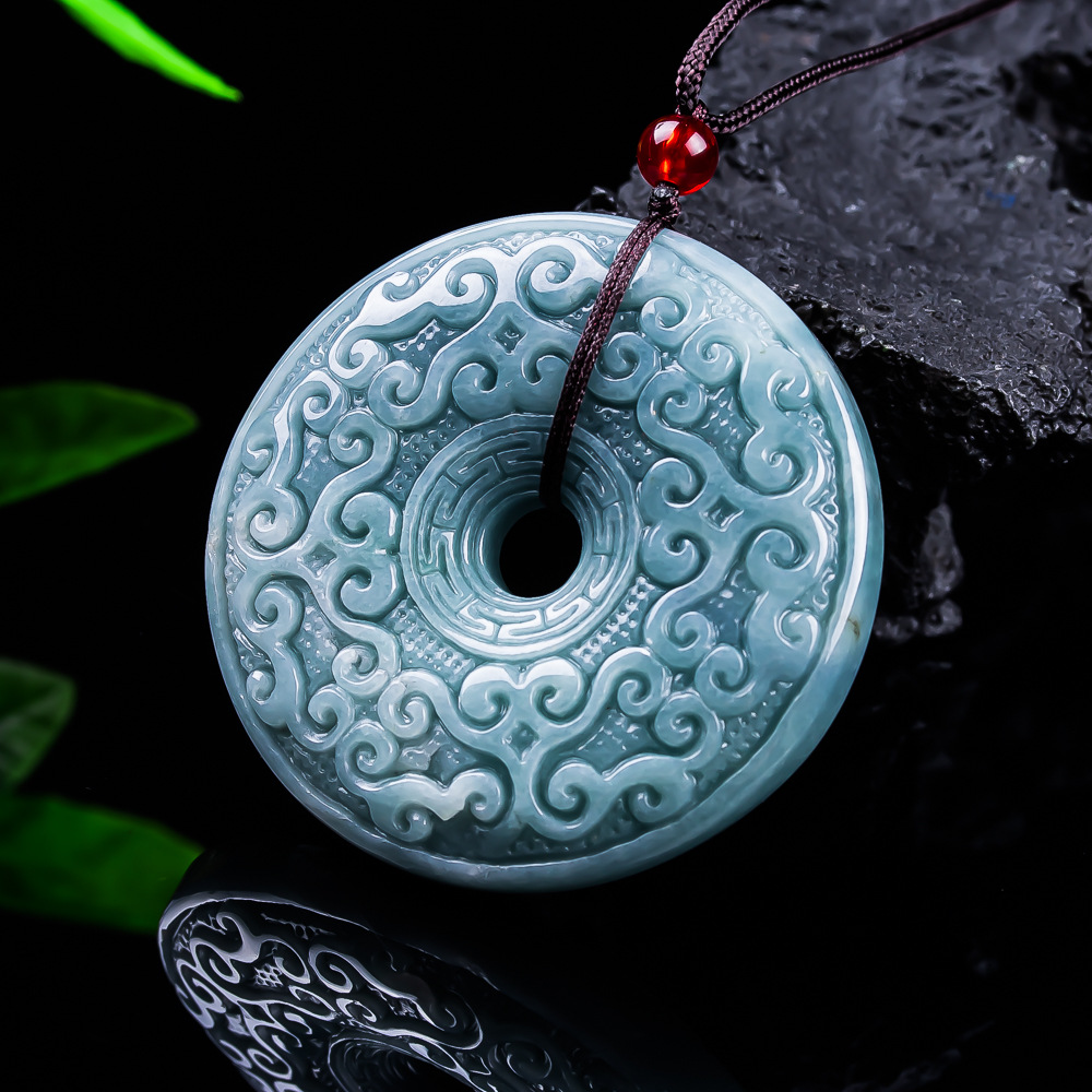 Jewelry & Watches Bench - Natuurlijke Birmese Jadeïet Bloem Hanger Ketting