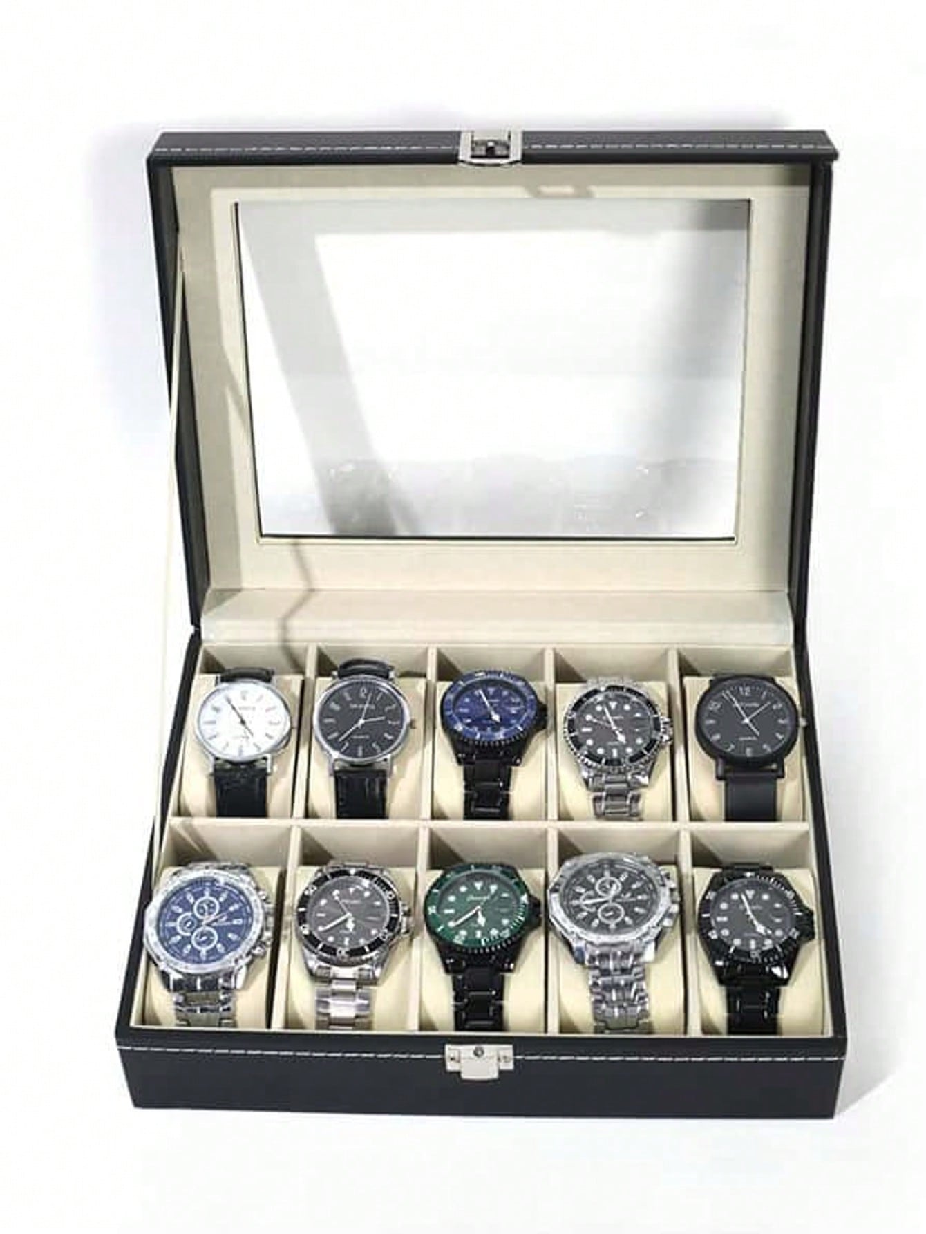 Watch Display Box - Leren horlogedoos met slot, grote capaciteit