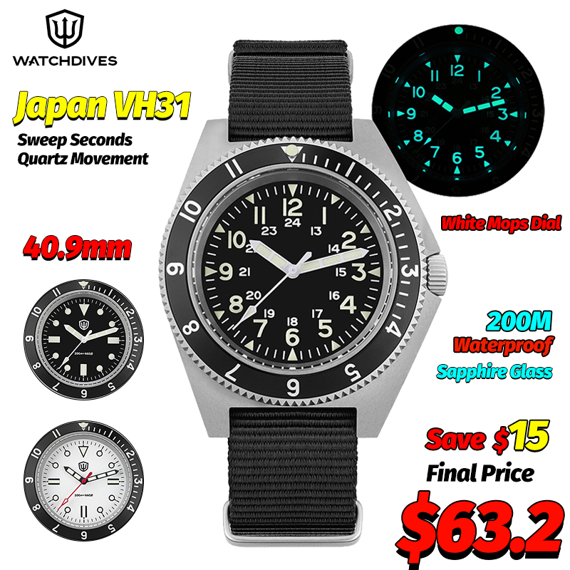 Jewelry Watch - Watchdives WD1972 Quartz Horloge Saffier Lichtgevende