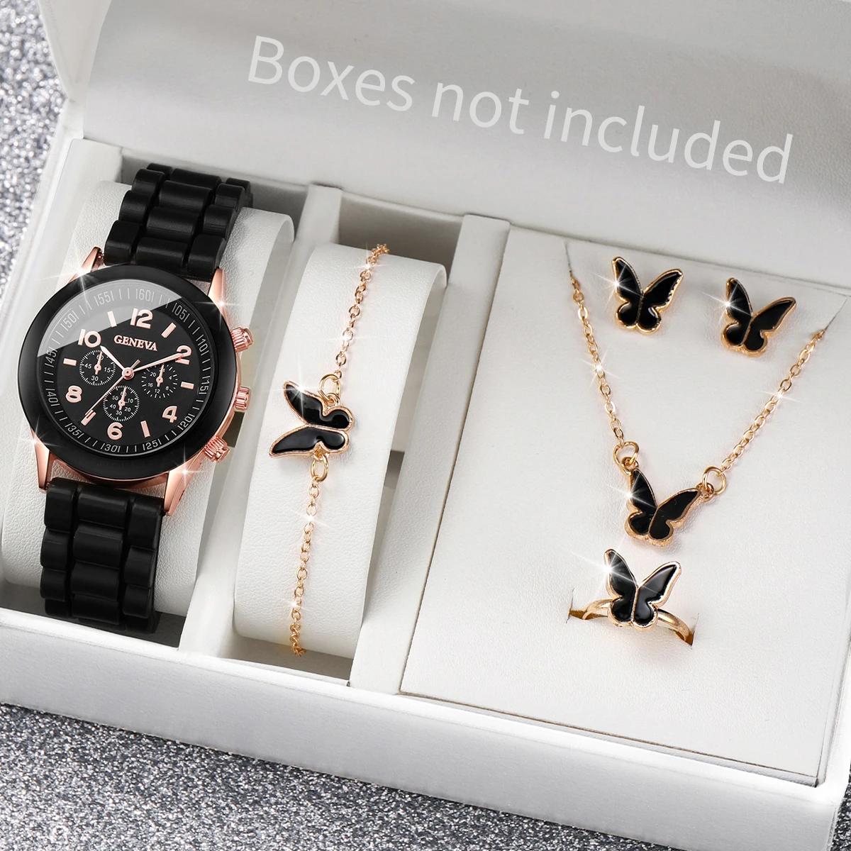 Jewelry Watches For Ladies - 5/6PCS Mode Vrouwen Horloges Casual Siliconen