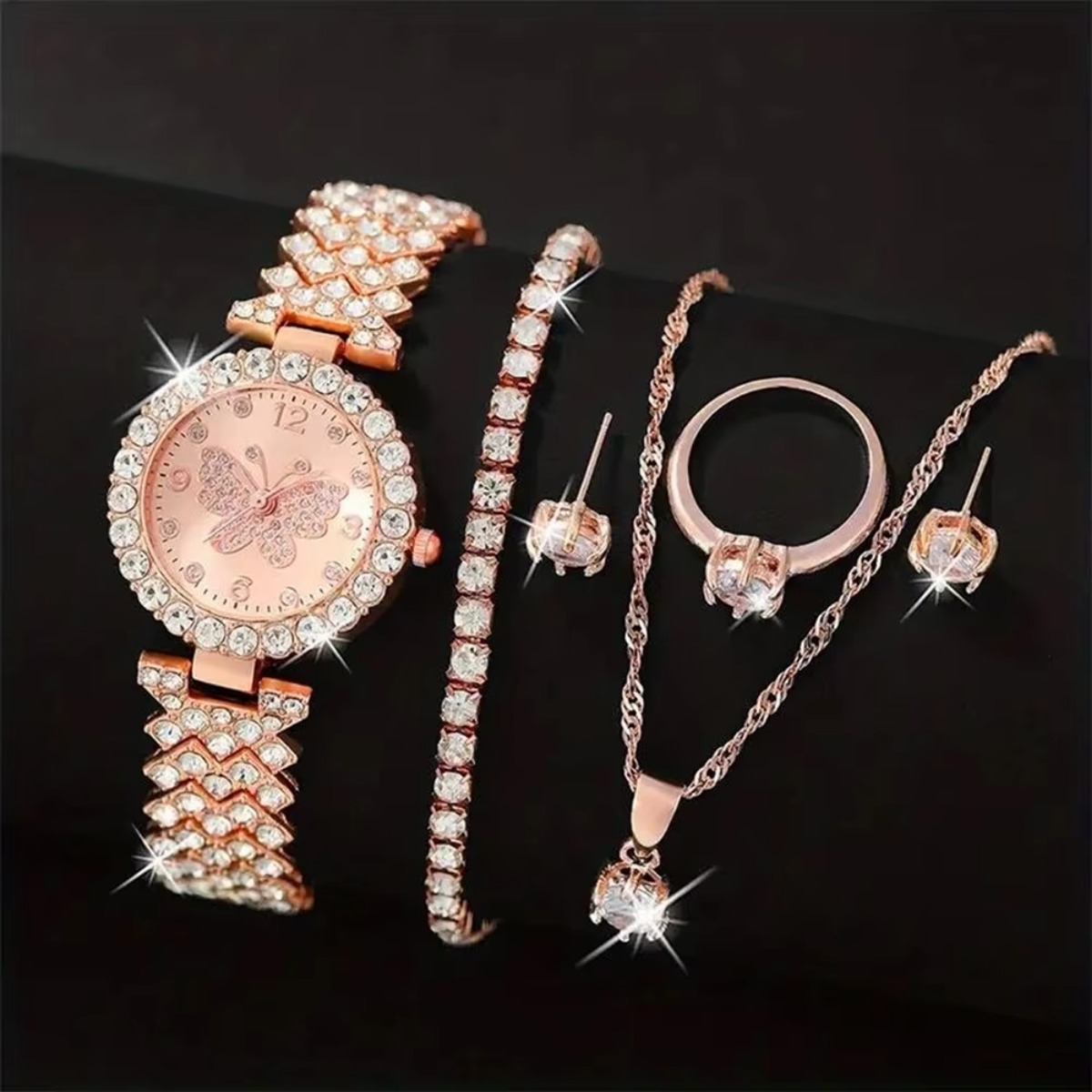 6 stks/set luxe strass vlinder - Jewelry Watches For Ladies recensie en prijs