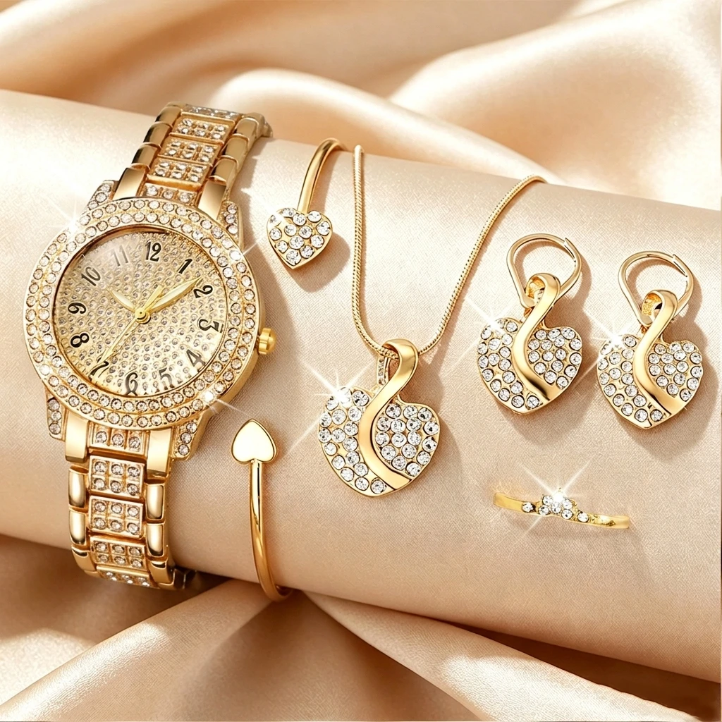 6PCS Fashion Rhinestone Damesh - Jewelry Watches For Ladies recensie en prijs